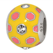 yellow silver bead charm jewelry
