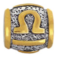 Libra silver zodiac beads for 3 mm chains