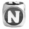 Wholesale 925 sterling silver alphabet beads N for personalized jewelry