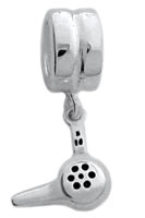 Sterling silver hair dryer charm jewelry