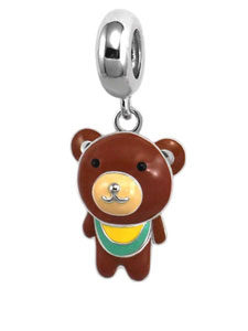 Teddy bear charm for European modular jewelry