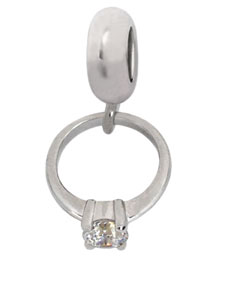 silver ring charm silver bead jewelry