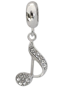 silver G clef charm for modular jewelry