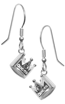silver jewelry crown earrings