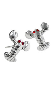 lobster sterling silver earrings