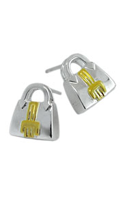 handbag 925 sterling silver earrings