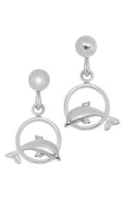 dolphine sterling silver earrings