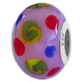 glass bead silver caps for European charm bracelet jewelry