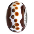 brown glass beads for European charm bracelet jewelry