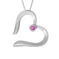 Sterling silver heart with cz pendants
