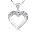 brushed sterling silver heart pendants