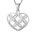 Rhodium 925 sterling silver heart pendants