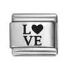 Love laser Italian charms