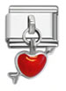 Dangling heart Italian charms