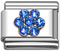 Blue stone flower Italian charm bracelets