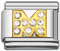 Rhinestone letter M Italian charms
