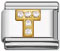 Rhinestone letter T Italian charms