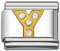 Rhinestone letter Y Italian charms