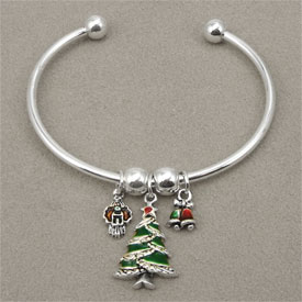 Christmas bangle charm bracelet