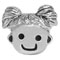 girl's face sterling silver bead charms