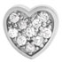 Cz heart sterling silver bead jewelry