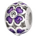 Purple flower silver bead jewelry