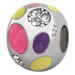 silver bead with ca stones charm jewelry