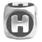 Wholesale 925 sterling silver alphabet beads H for personalized jewelry