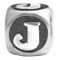 Wholesale 925 sterling silver alphabet beads J for personalized jewelry