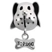 Dog bead charm silver jewelry