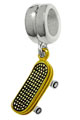 Skateboard silver charm jewelry