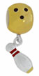 Bowling ball and dangle pin sterling silver beads