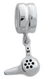 Sterling silver hair dryer charm jewelry