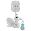 stork charm for Italian jewelry