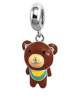 Teddy bear charm for European modular jewelry