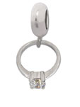 silver ring charm silver bead jewelry