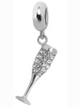 silver champagne flute charms jewelry