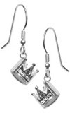 silver jewelry crown earrings