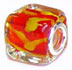 cube glass bead with 925 sterling silver caps for European charm bracelet jewelry
