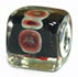 cube glass bead with 925 sterling silver caps for European modular jewelry